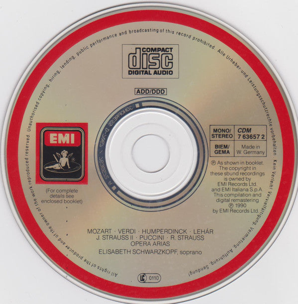 Elisabeth Schwarzkopf : Airs d'Opéra ∙ Opera Arias ∙ Opernarien (CD, Comp, Mono, RM)