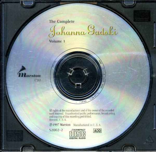 Johanna Gadski : The Complete Johanna Gadski (Volume 1: The Victor Recordings 1903-1909) (2xCD, Comp, Mono, RM)