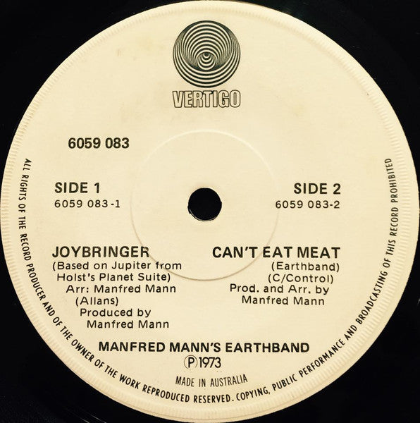 Manfred Mann's Earth Band : Joybringer (7", Single)