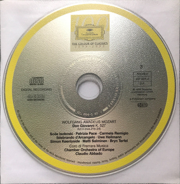 Mozart* - Keenlyside* · Salminen* · Remigio* · Heilmann* · Terfel* · Isokoski* · D'Arcangelo* · Pace* · Chamber Orchestra Of Europe* · Claudio Abbado : Don Giovanni (3xCD, Album + Box, Sli)