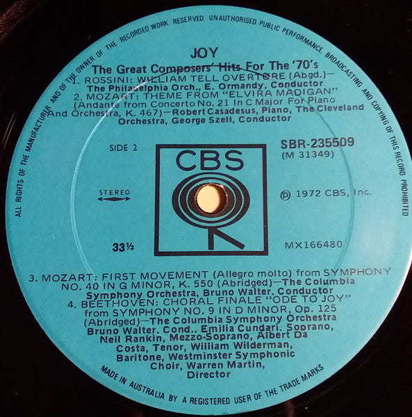 Various : Joy The Great Composers' Hits For The '70's (LP, Comp)
