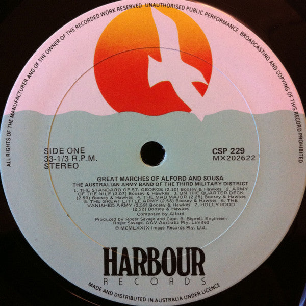 The Australian Army Band Of The Third Military District* : Great Marches Of Alford & Sousa (LP)