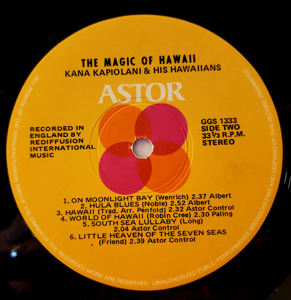 Kana Kapiolani And His Hawaiians : The Magic Of Hawaii (LP, Album)