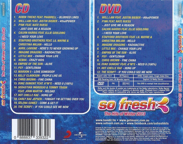 Various : So Fresh: The Hits Of Winter 2013 CD+DVD (CD, Comp + DVD-V, Comp)
