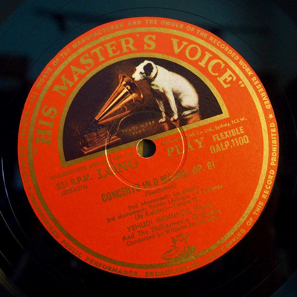 Ludwig Van Beethoven : Yehudi Menuhin With Philharmonia Orchestra Conducted By Wilhelm Furtwängler : Beethoven Violin Concerto (LP)