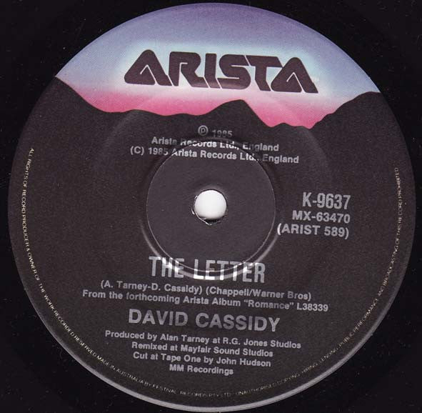 David Cassidy : The Last Kiss (7", Single, Ltd)