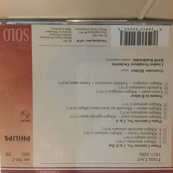 Franz Liszt - Sviatoslav Richter, London Symphony Orchestra, Kiril Kondrashin : The Two Piano Concertos / The Piano Sonata (CD, Album, Comp, RE, RM)