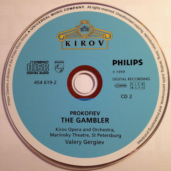 Prokofiev*, Kirov Opera* And Orchestra*, Valery Gergiev : The Gambler (2xCD + Box)