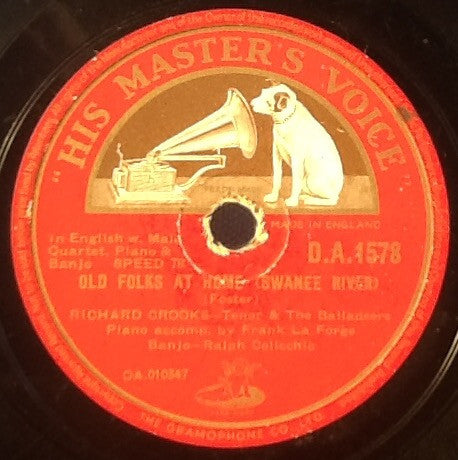 Richard Crooks (2) & The Balladeers : My Old Kentucky Home / The Old Folks At Home (Swanee River) (Shellac, 10")