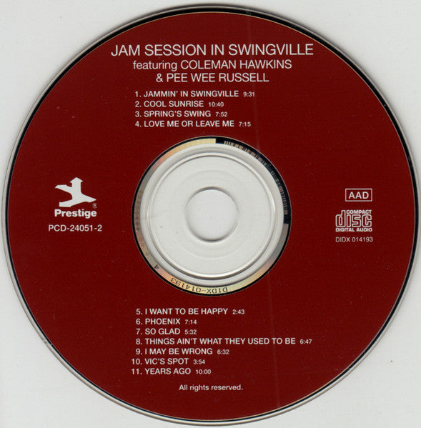 Coleman Hawkins & Pee Wee Russell : Jam Session In Swingville (CD, Album, RE, RM)