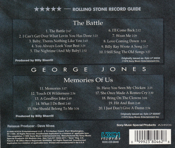 George Jones (2) : Memories Of Us / The Battle (CD, Comp, RE)