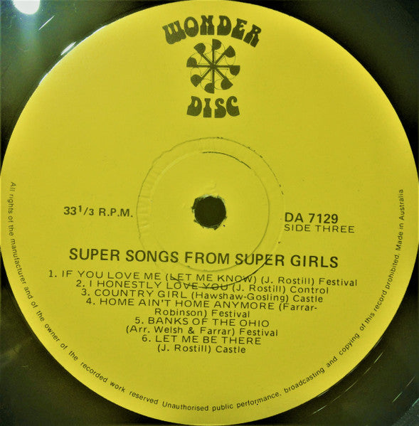 Unknown Artist : Super Songs From Super Girls (LP, Comp)