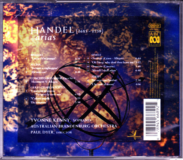Georg Friedrich Händel - Yvonne Kenny, Australian Brandenburg Orchestra, Paul Dyer : Handel Arias (CD, Album)