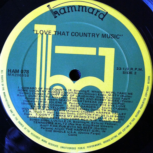 Unknown Artist : Love That Country Music (LP, Comp)
