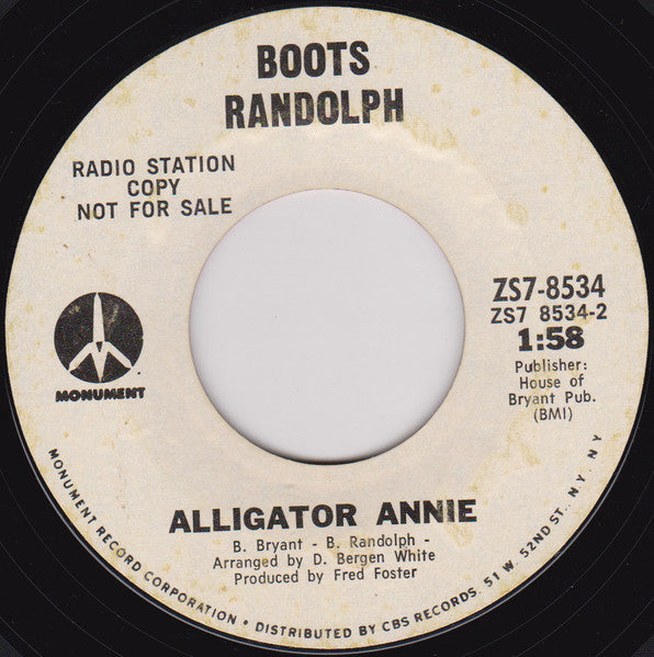 Boots Randolph : Lookin' / Alligator Annie (7", Single, Promo)