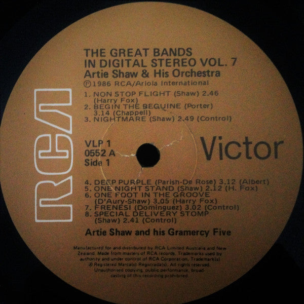 Artie Shaw And His Orchestra, Artie Shaw And His Gramercy Five : Great Bands In Digital Stereo Vol. 7 (LP, Comp, RM, Rep)