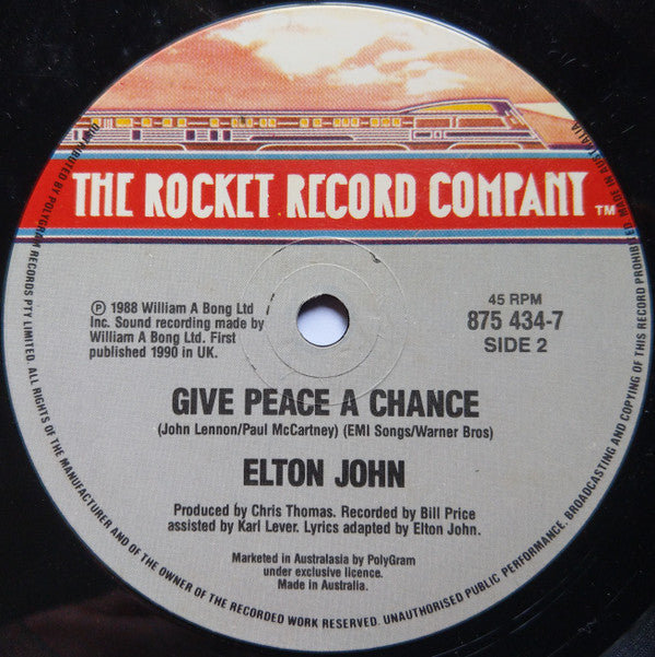 Elton John : Club At The End Of The Street (7", Single)