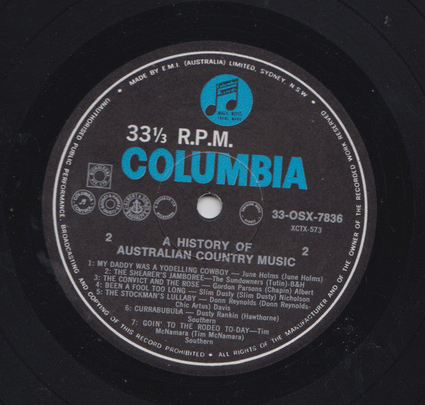 Various : A History Of Australian Country Music (LP, Comp, Mono)