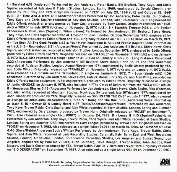 Yes : Highlights The Very Best Of Yes (CD, Comp, RM)