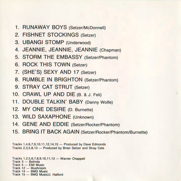 Stray Cats : Back To The Alley - The Best Of The Stray Cats (CD, Comp)