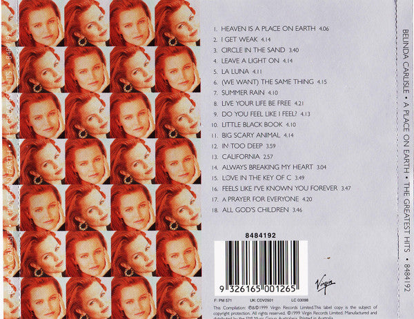 Belinda Carlisle : A Place On Earth (The Greatest Hits) (CD, Comp)