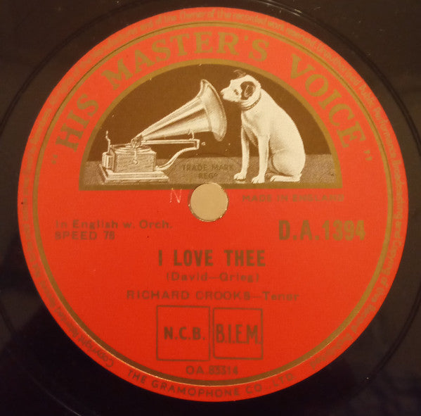 Richard Crooks (2) : Parted / I Love Thee (Shellac, 10")