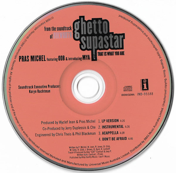 Pras Michel Featuring Ol' Dirty Bastard & Introducing Mya : Ghetto Supastar (That Is What You Are) (CD, Single)