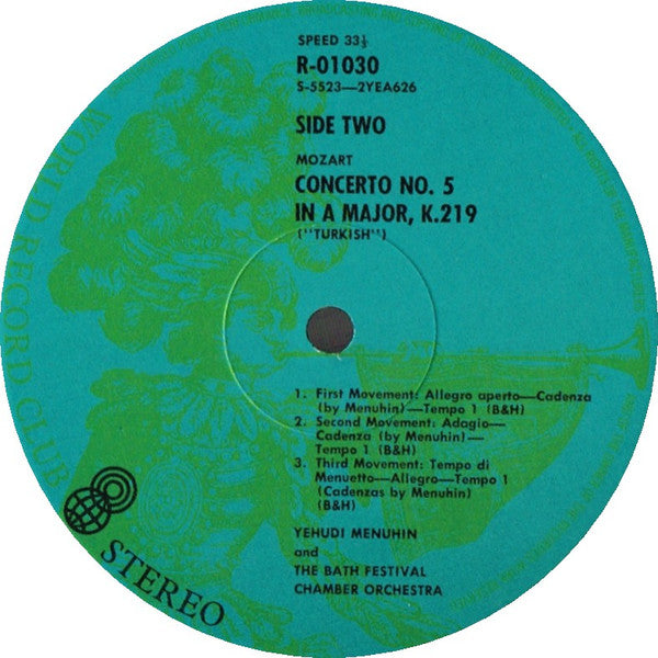 Mozart* : Violin Concertos 3 & 5 (LP, Album, Club, RE)