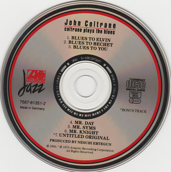 John Coltrane : Coltrane Plays The Blues (CD, Album, RE)