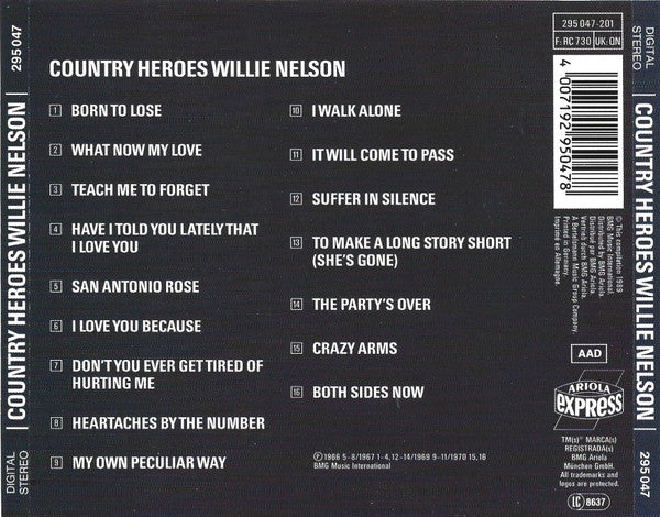 Willie Nelson : Country Heroes Willie Nelson (CD, Comp)