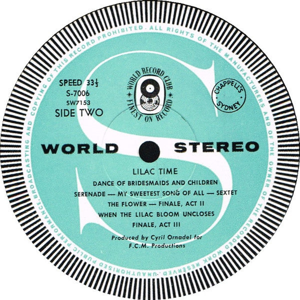 Sinfonia Of London / Hollingsworth* : Lilac Time (LP, Album, Club, RE)