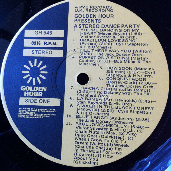 Various : Golden Hour Presents A Stereo Dance Party (LP, Comp)