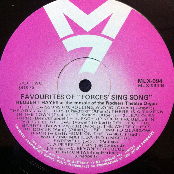 Reubert Hayes : Favourites Of The Forces Sing-Song (LP, Album)