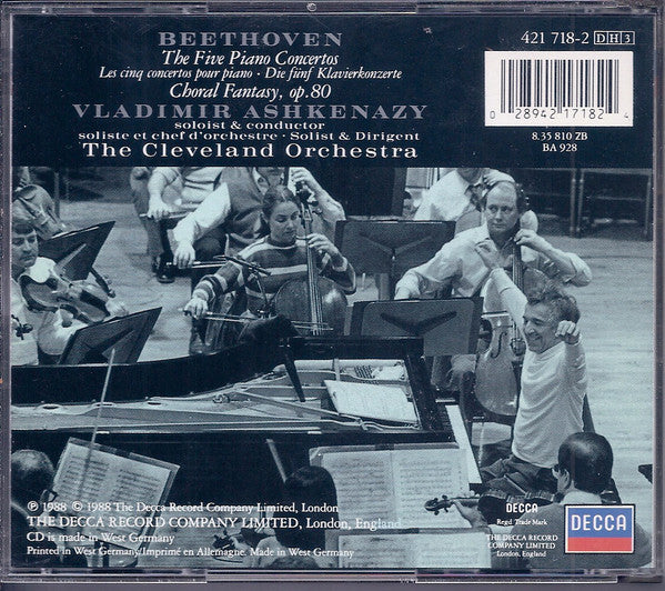 Beethoven*, The Cleveland Orchestra, Vladimir Ashkenazy : The Five Piano Concertos · Choral Fantasy (3xCD, Album)