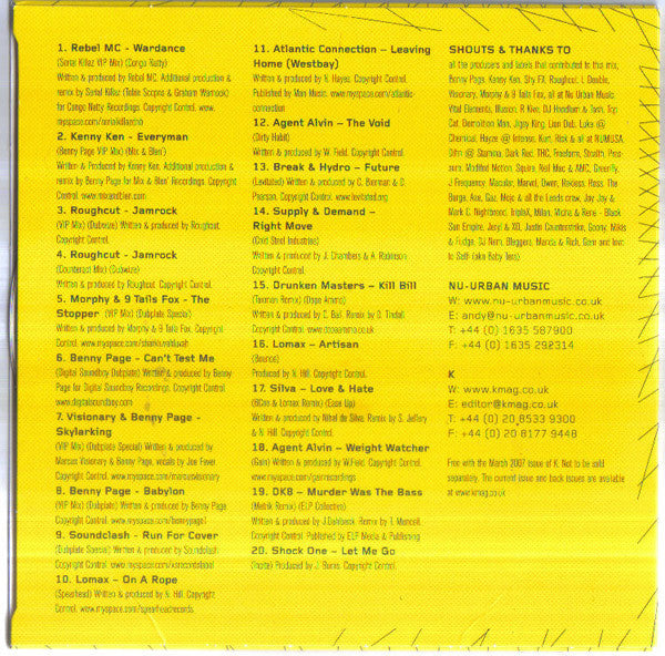 Danjah & Tera : Nu Urban Music Mixed By DJ Tera (Serial Killaz) & DJ Danjah (CD, Comp, Mixed)