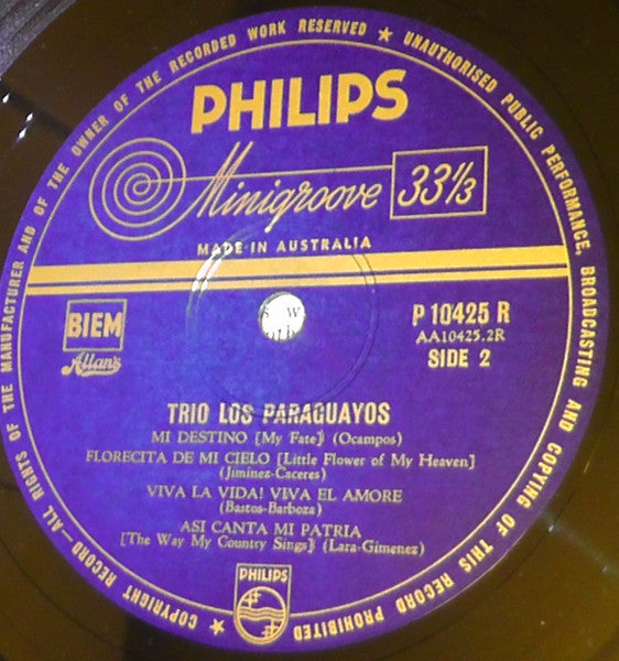 Trio Los Paraguayos : Trio Los Paraguayos (10", Mono)