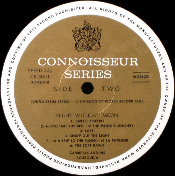 Μπουζούκια Του Ζαμπέτα : Night Without Moon (LP, Album, Mono, Club)