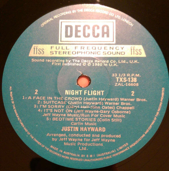 Justin Hayward : Night Flight (LP, Album)