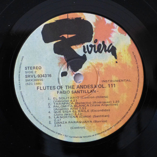 Facio Santillan : Flutes Of The Andes Vol. 3 (LP, Album)