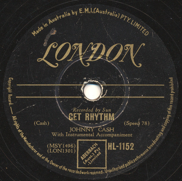 Johnny Cash : I Walk The Line / Get Rhythm (Shellac, 10")