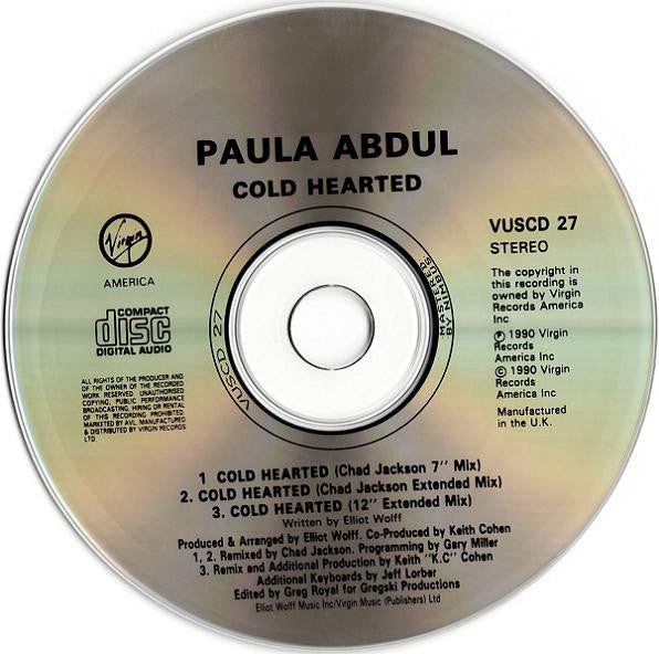 Paula Abdul : Cold Hearted (CD, Single, MP)