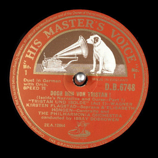 Kirsten Flagstad, Elisabeth Höngen, Philharmonia Orchestra, Issay Dobrowen : Isolde's Narrative And Curse - Tristan & Isolde - Wagner (2xShellac, 12", Album, Mono)