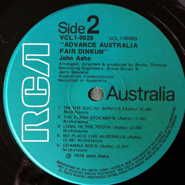John Ashe : Advance Australia Fair Dinkum (LP, Album)