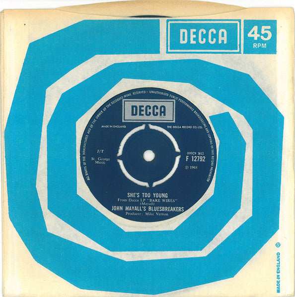 John Mayall's Bluesbreakers* : No Reply / She's Too Young (7")