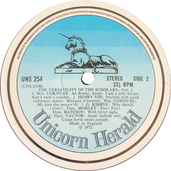 The Scholars (3) : The Versatility Of The Scholars Volume One (LP)