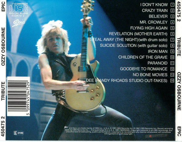 Ozzy Osbourne : Randy Rhoads Tribute (CD, Album, RE)