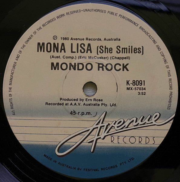 Mondo Rock : State Of The Heart (7", Single)
