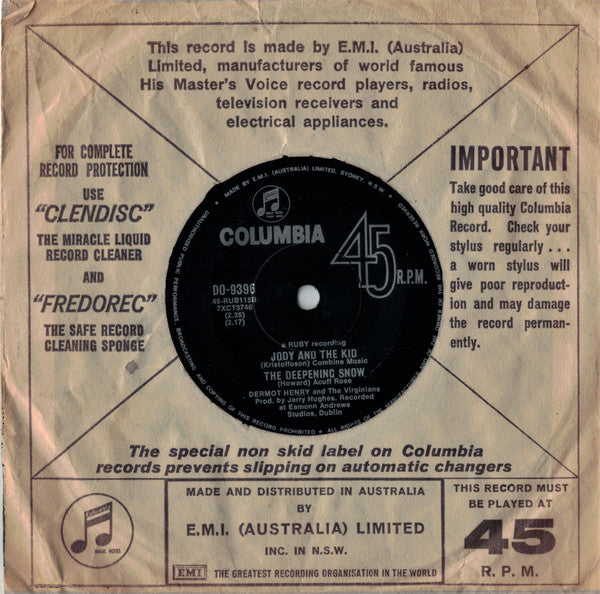Dermot Henry And The Virginians (5) : If Those Lips Could Only Speak (7", Single)