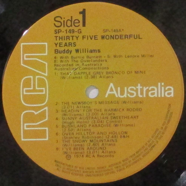 Buddy Williams (2) : 35 Wonderful Years (LP, Album, Comp)