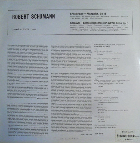 Robert Schumann, Anikó Szegedi : Kreisleriana / Carnaval Op. 9 (LP)